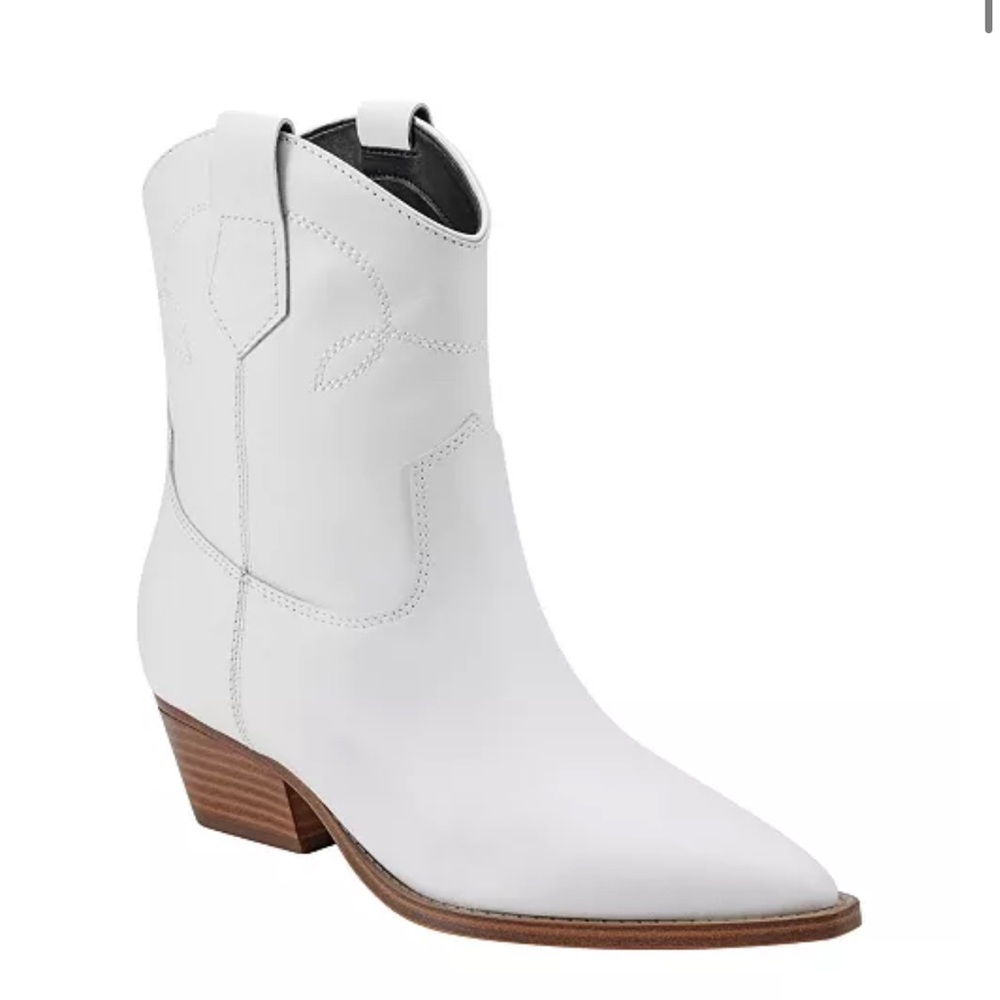 Marc Fisher Nonie White Western Cowboy Boots New‎  6.5